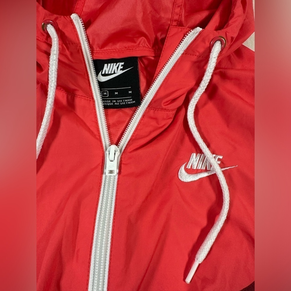 Women's Nike Jacket Heritage Windbreaker Medium color block orange red maroon - Picture 7 of 9